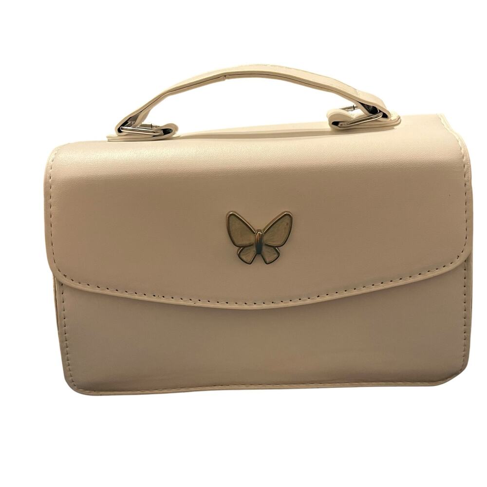 Fashion White Butterfly Convertible Strap Shoulder Crossbody Bag Purse